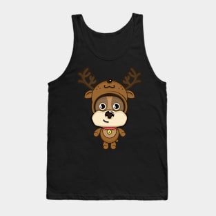 Cute dog with deer costume Tank Top